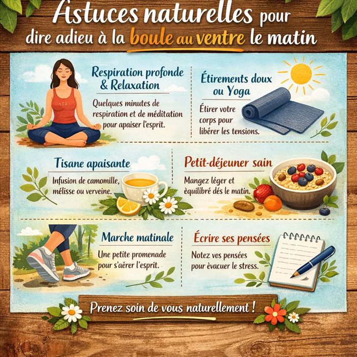 Top 7 des astuces naturelles pour dire adieu à la boule au ventre le matin