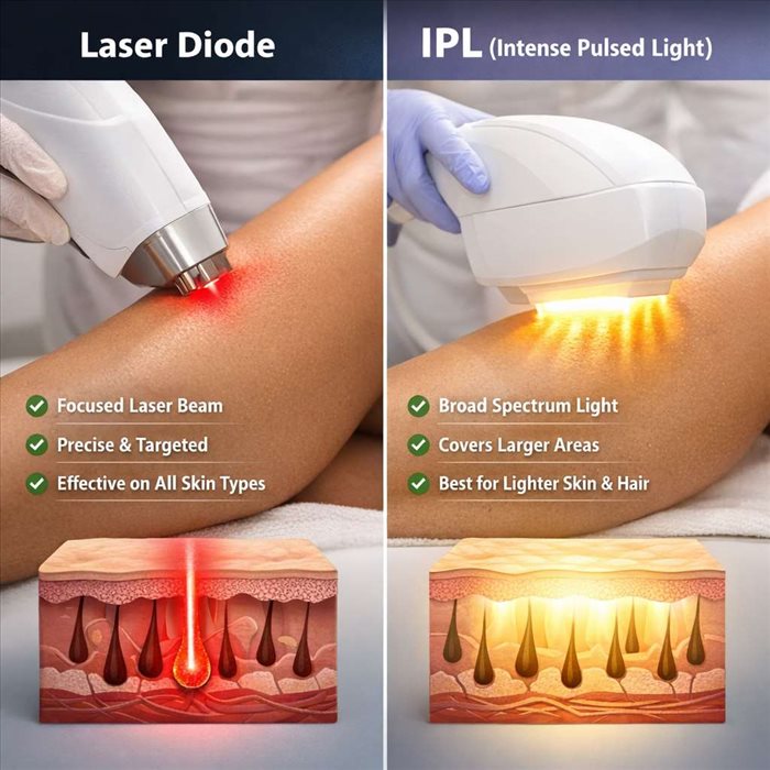 Laser diode ou IPL : comment choisir son appareil d'épilation ?