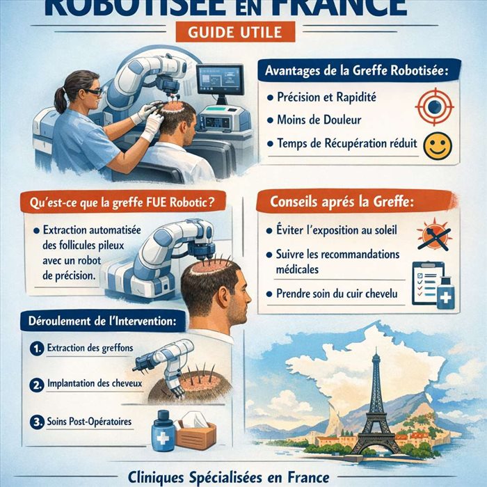 Greffe de cheveux robotisée en France : guide utile
