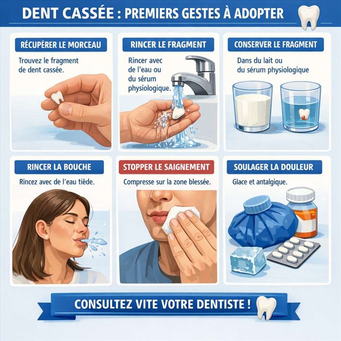 Dent cassée : quels sont les premiers gestes à adopter avant d'aller chez le dentiste ?