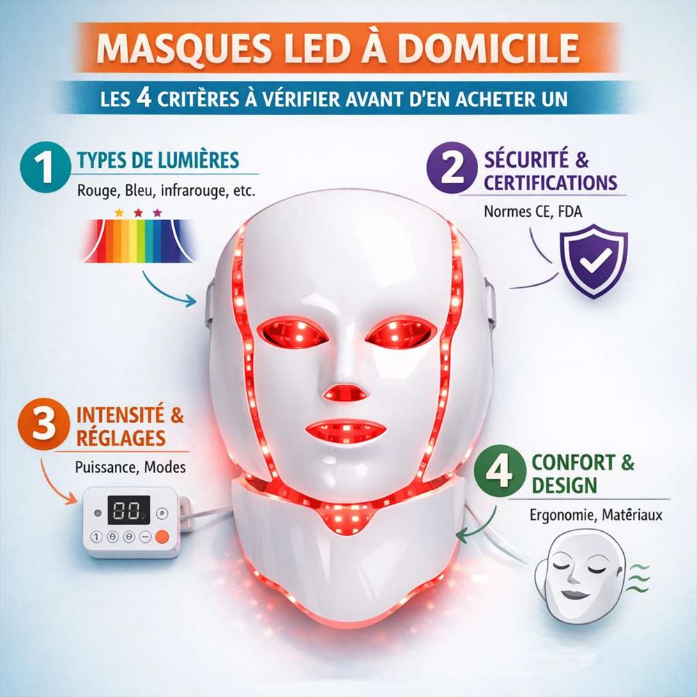 Masques LED à domicile : les 4 critères à vérifier avant d'en acheter un