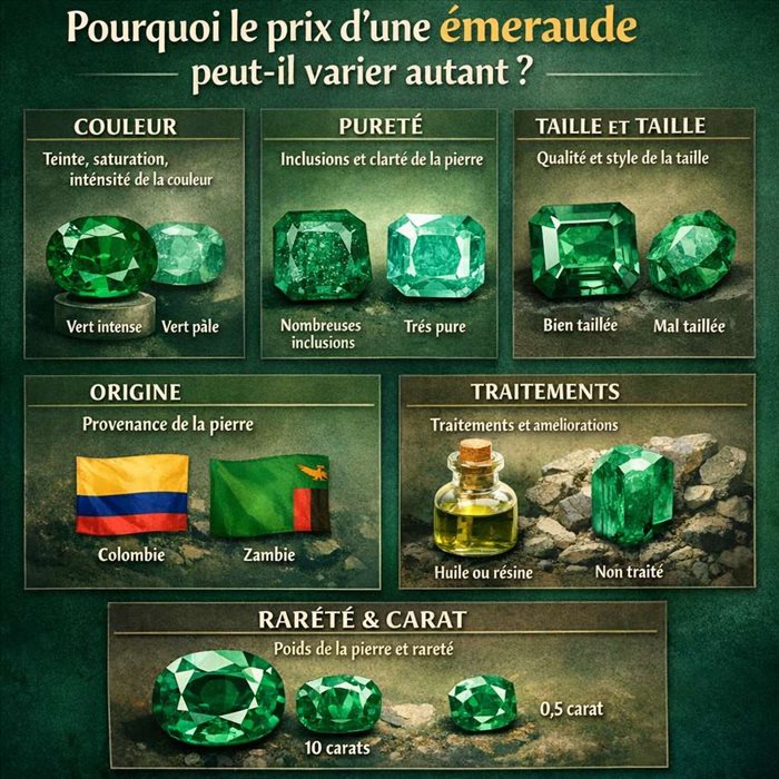 Prix d’une émeraude : pourquoi peut-il varier autant ?